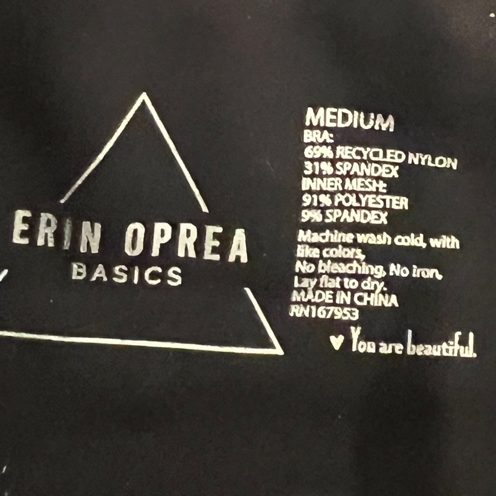 Erin Oprea Basics Motion Play Piped Sports Bra Black White Women’s Size M - Picture 4 of 11